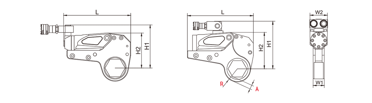 Габаритная схема гидравлического кассетного гайковёрта