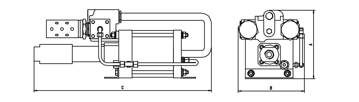 Габаритная схема жидкостного насоса Maximator серии GX