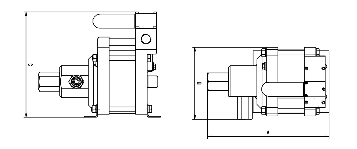 Габаритная схема жидкостного насоса Maximator серии G