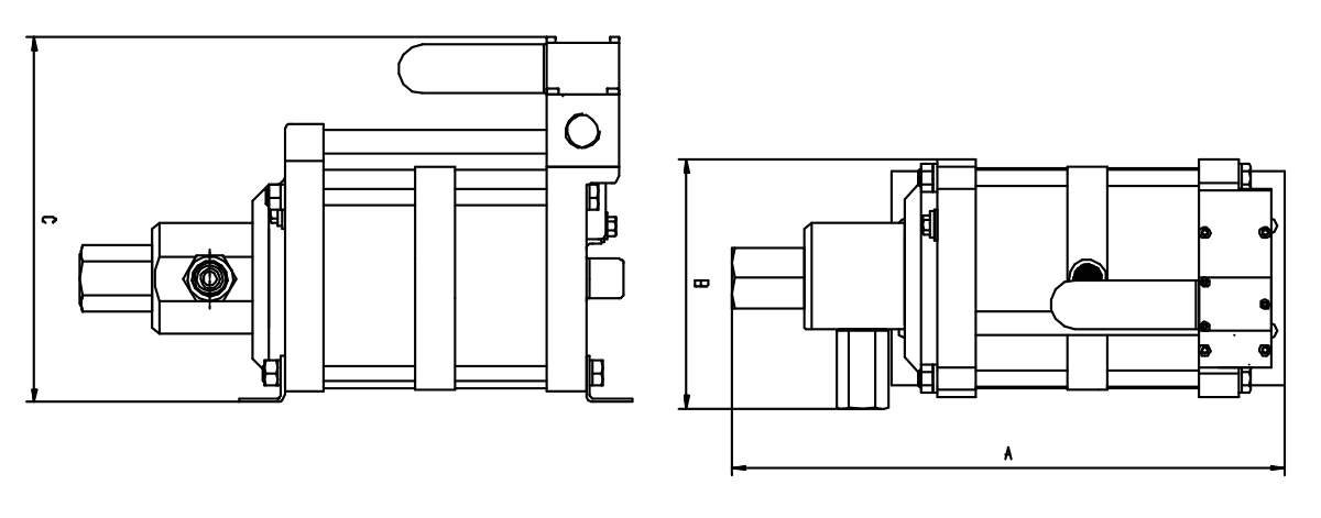 Габаритная схема жидкостного насоса Maximator серии G2