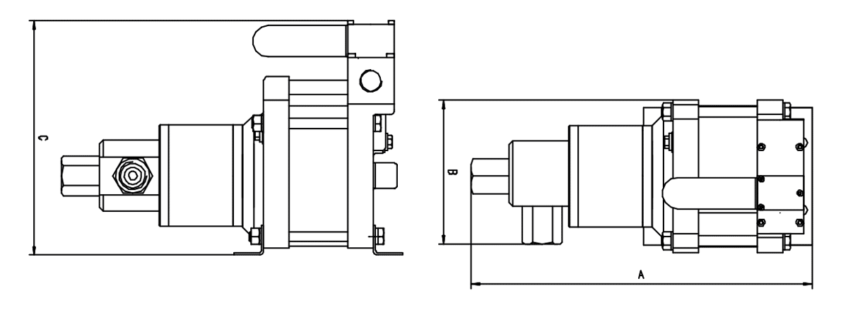 Габаритная схема жидкостного насоса Maximator серии GSF