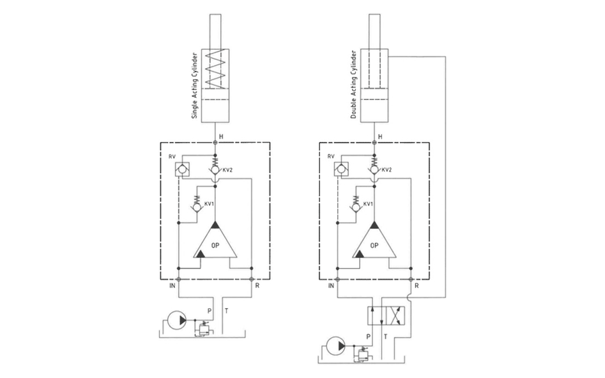Гидравлическая схема мультипликаторов давления miniBOOSTER исполнения G
